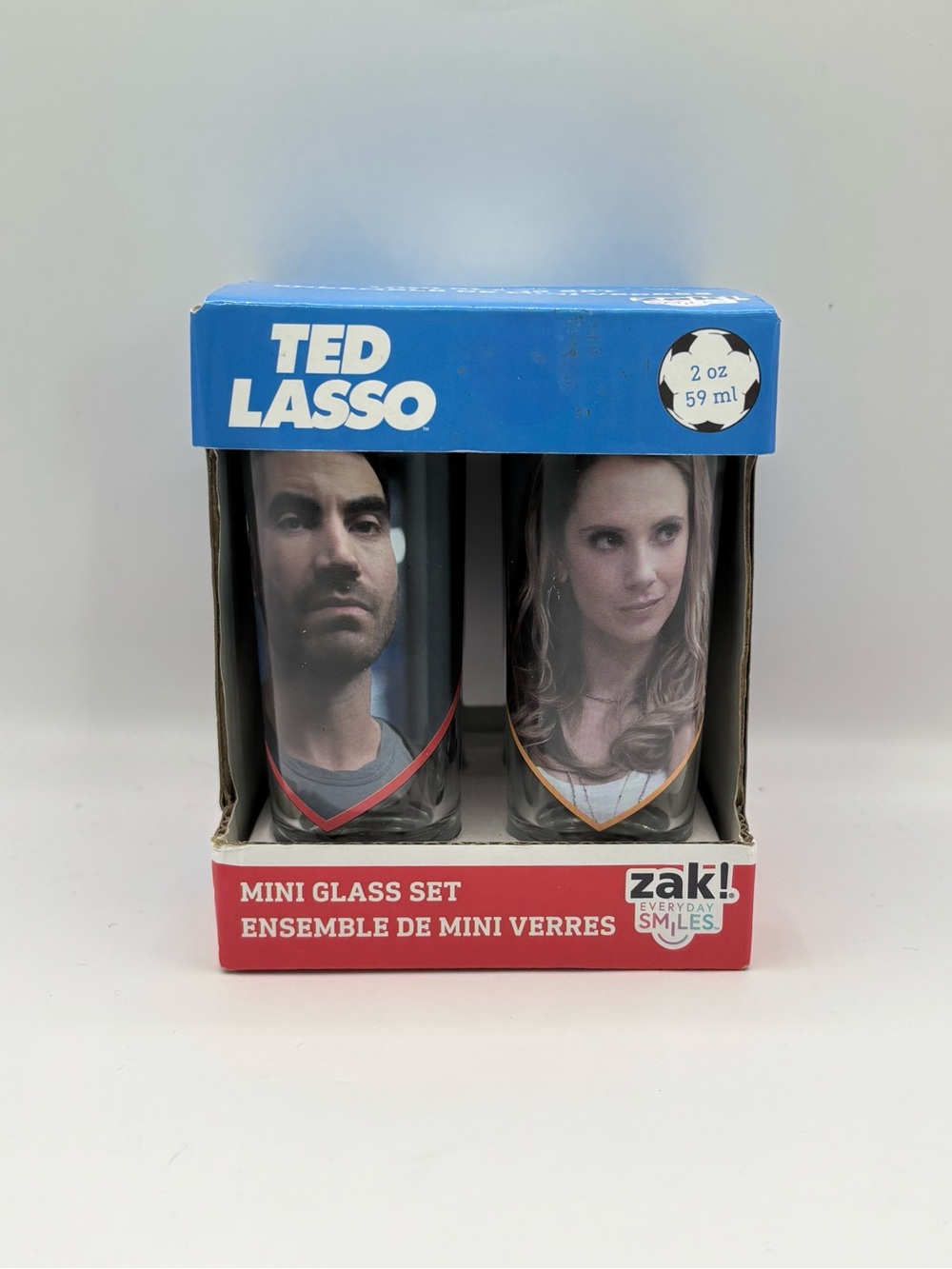 Ted Lasso Zak Designs Mini Glass Set 4 Piece 2 oz Shot Glasses New in Box